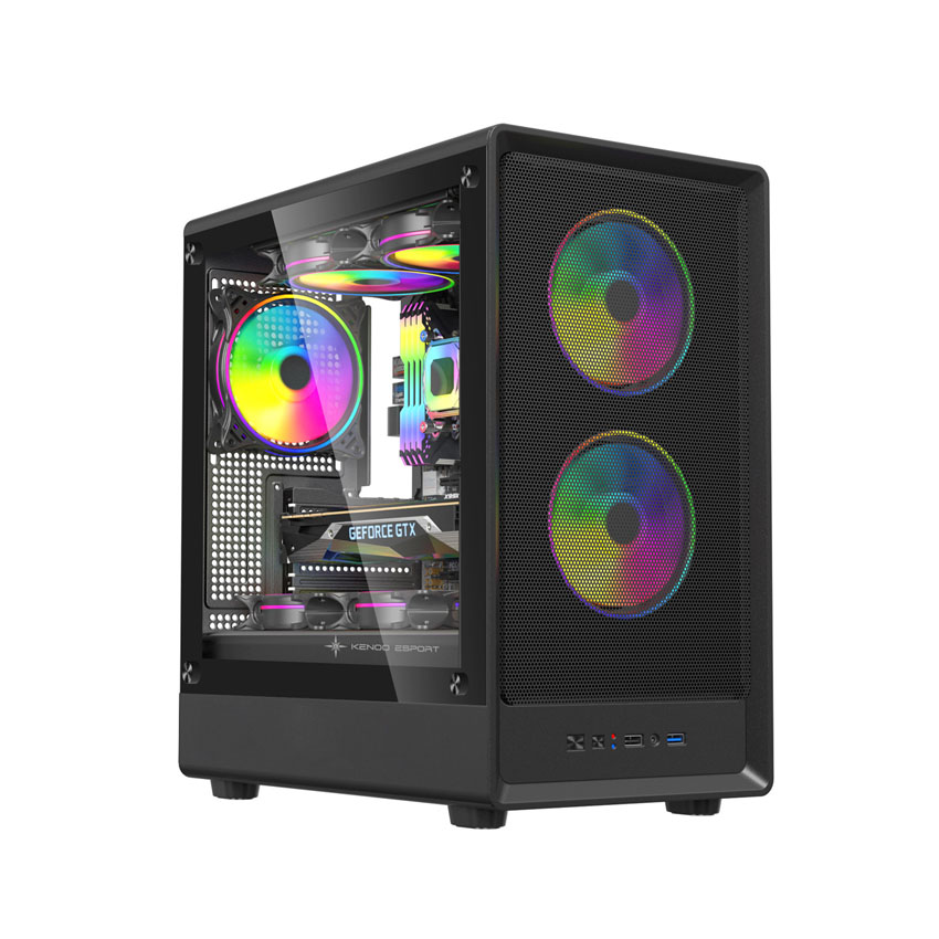 Vỏ case KENOO ESPORT M362 – Đen (mATX / 0 fan)