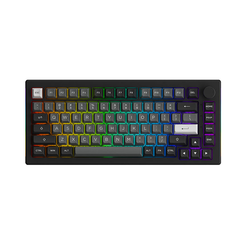 Bàn phím AKKO 5075B Plus-S Black & Silver (Akko switch v3 – Cream Yellow Pro)