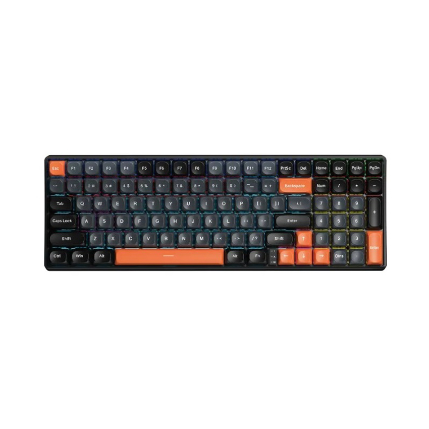 Bàn phím cơ gaming AULA S100 Pro (3 Mode/ Đen + Xám + Cam/ Red switch)