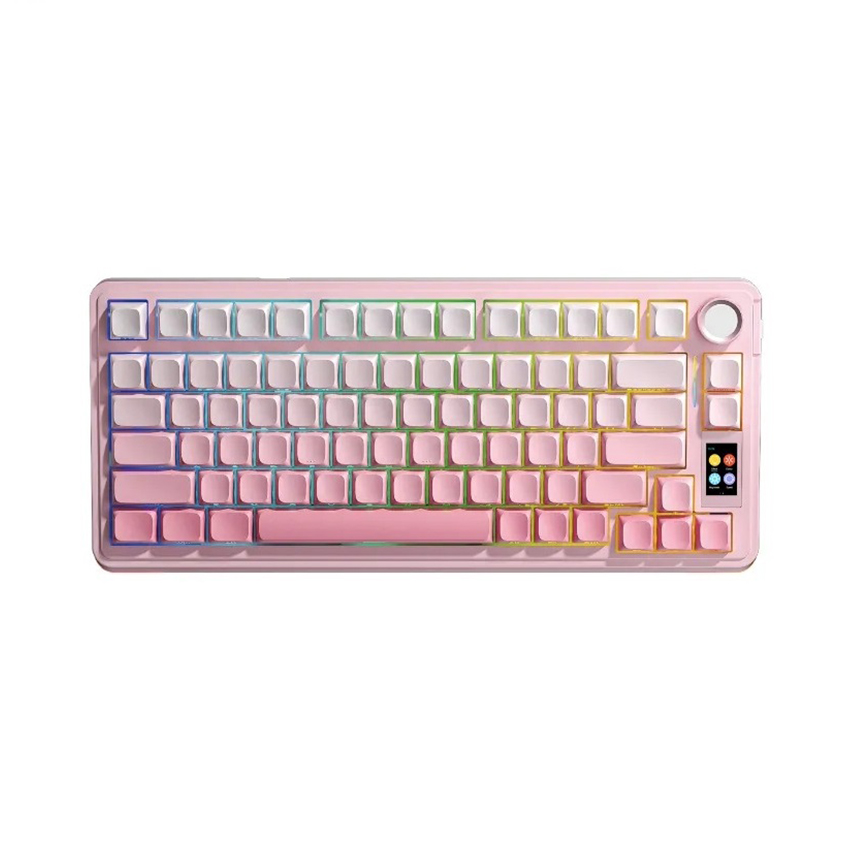 Bàn phím cơ gaming AULA S75 Pro (3 Mode/ Hồng Gradient/ Grey Wood V3 Switch)