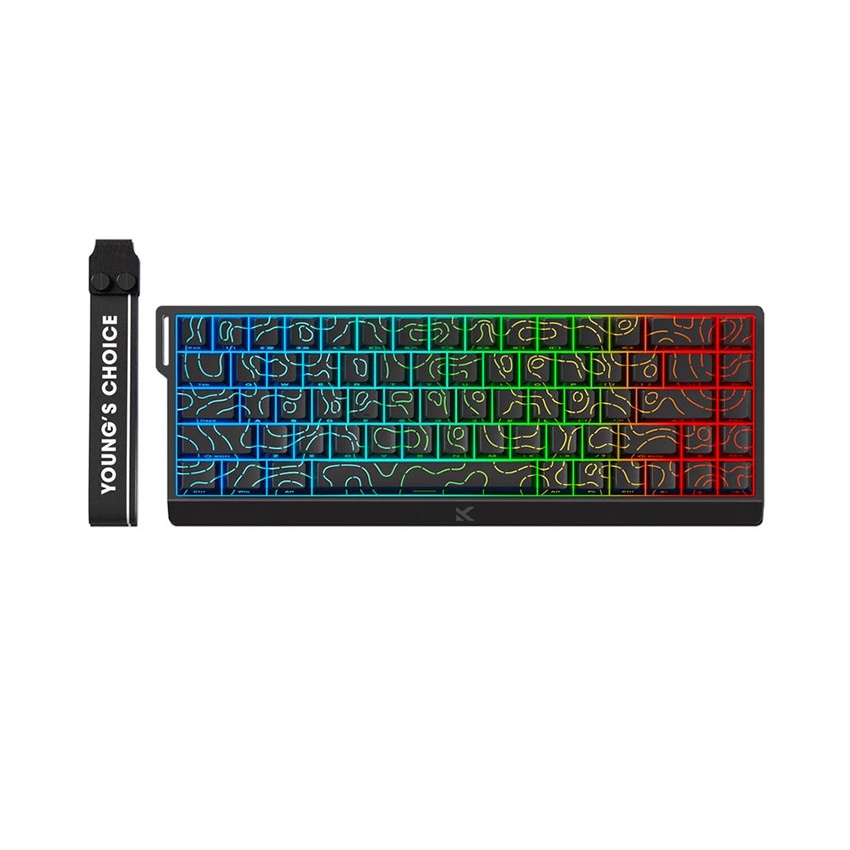 Bàn phím cơ HE MCHOSE Ace68 – Black Topographic