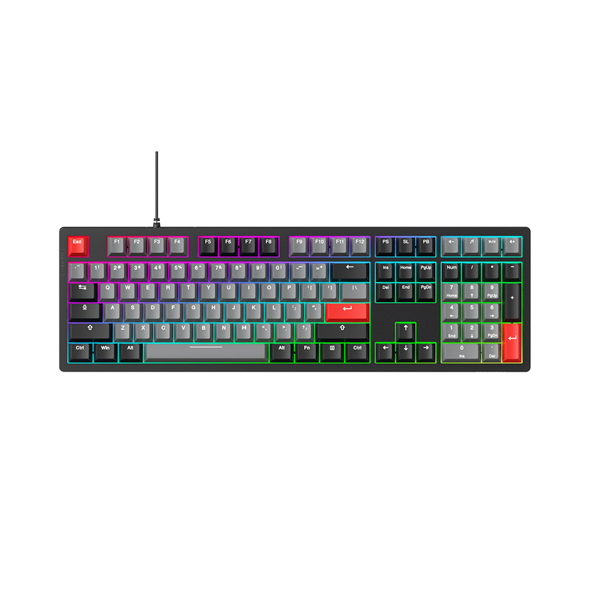 Bàn phím DAREU EK108 RT (Black Red, Sky RT Switch, RGB)