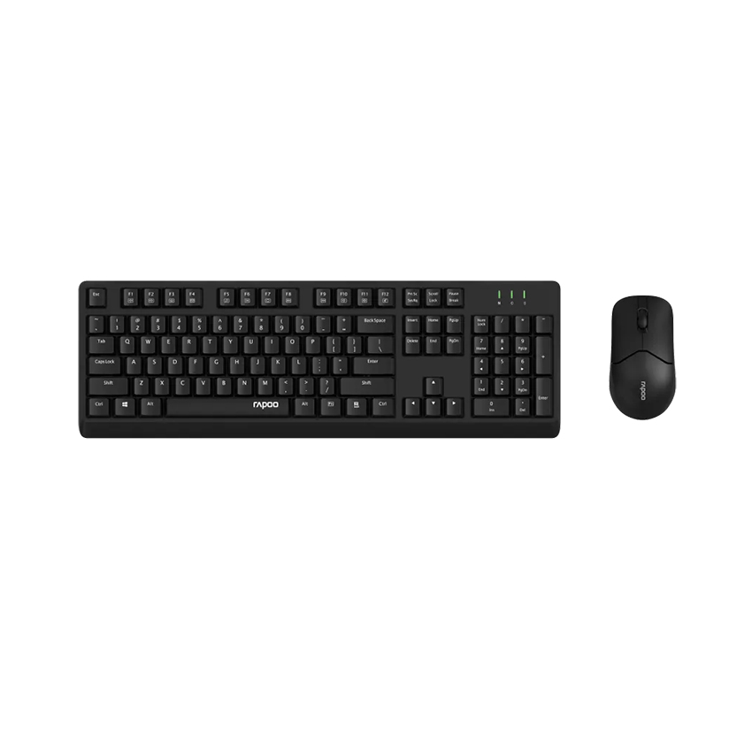 Bộ Bàn Phím Chuột không dây Rapoo X1500 - Màu Đen