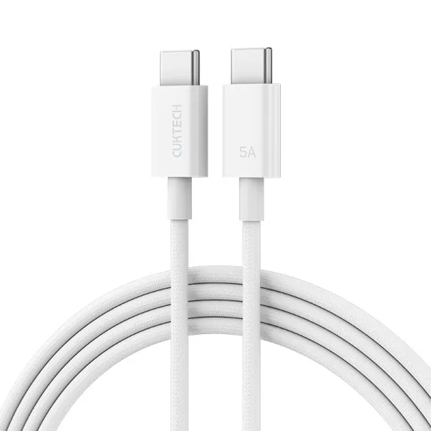 Cáp Cuktech Type-C to C PD3.1 5A 240W dài 2M CTC520P màu trắng CKCTC520PCHW