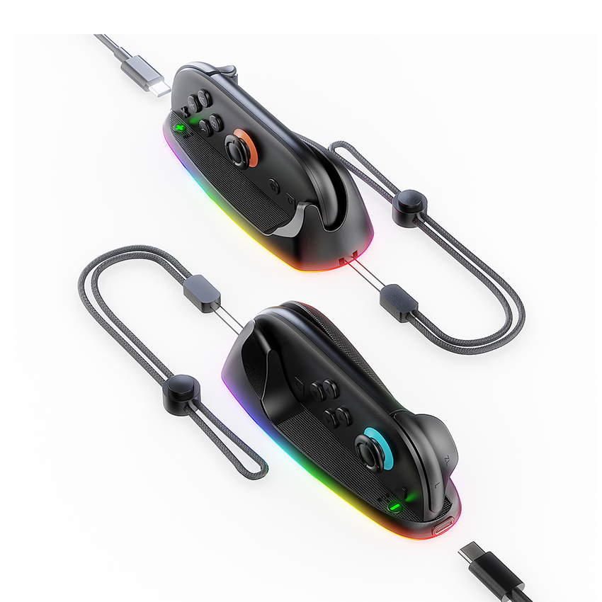 Dock sạc RGB Gaming Mouse Rechargeable Hand Grips for Switch 2 màu đen JYS-NS2320