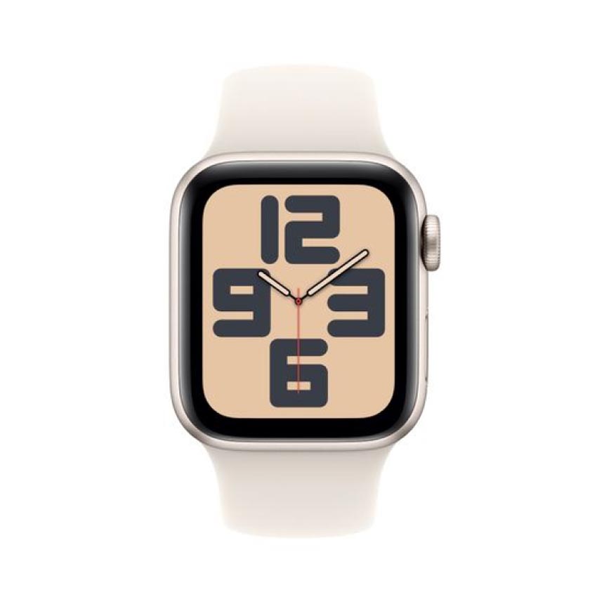 Đồng hồ Apple Watch SE 2024 GPS 40mm Viền Nhôm Dây Cao Su S/M Starlight (MXEF3SA/A)