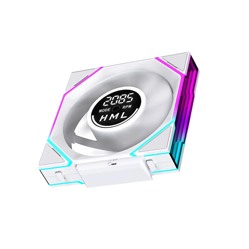 Fan JUNGLE LEOPARD Interstellar V4 120 LCD White reverse single (cánh ngược)