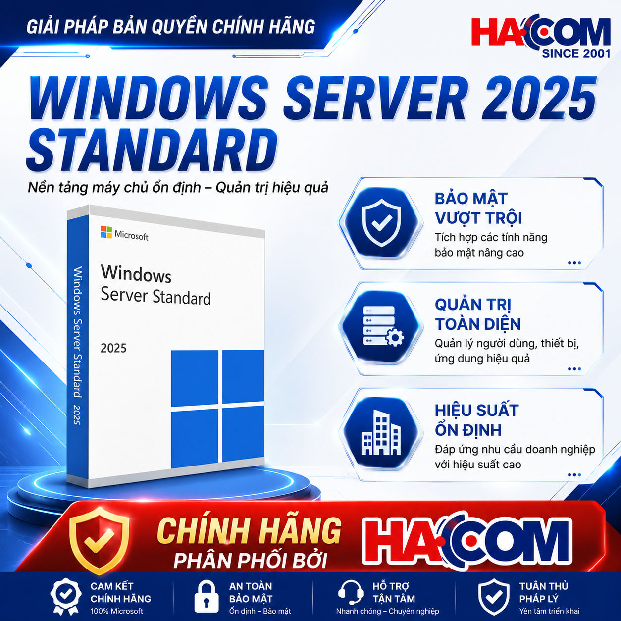 Phần Mềm Microsoft Windows Server Standard 2025 64Bit DVD 16 Core EP2-25187