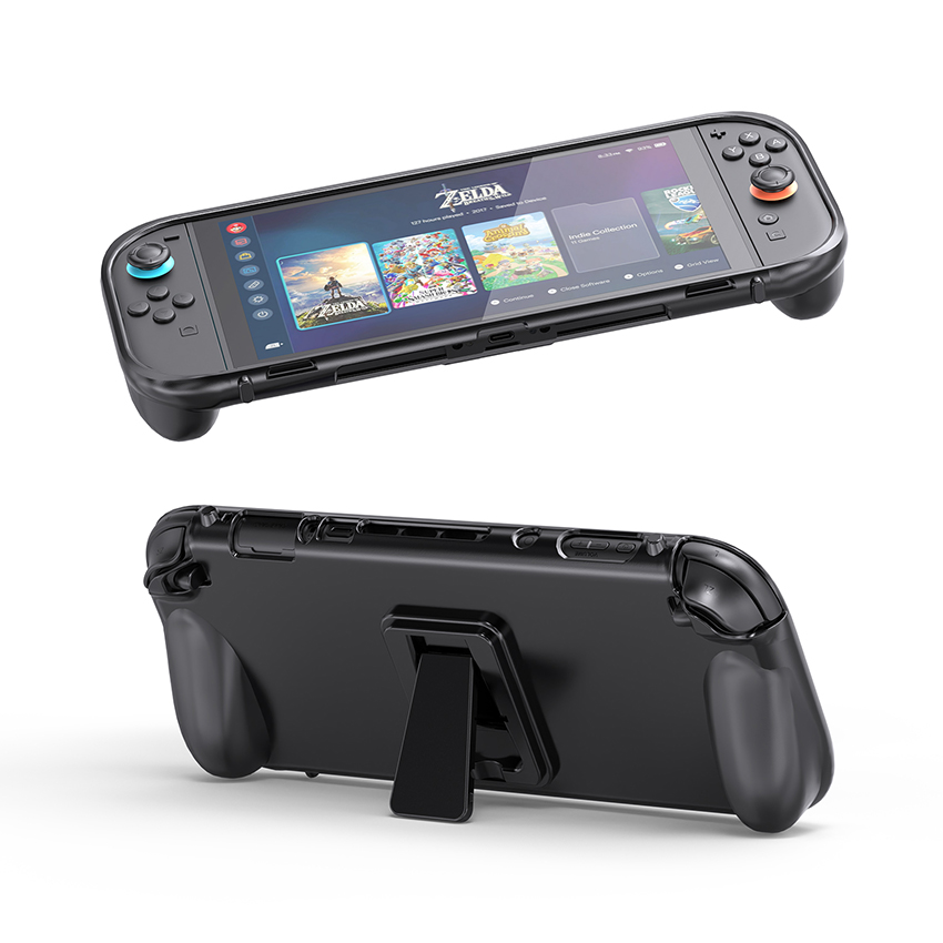 Ốp lưng bảo vệ có chân đế TPU Case for Switch 2 màu đen JYS-NS2301