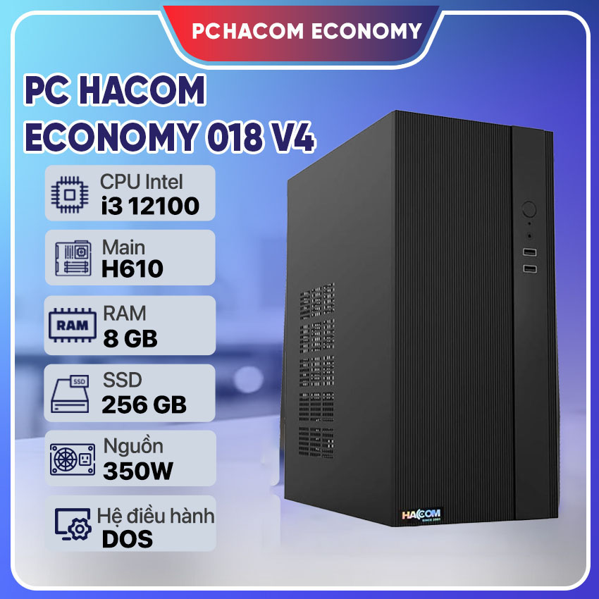 PC Vi tính A – Z ECONOMY 018 V4 ( Intel i3 12100 / 8GB RAM / 256 GB SSD )