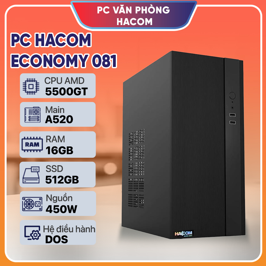 PC Vi tính A – Z ECONOMY 081 ( Ryzen 5 5500GT / 16GB RAM / 512GB SSD)
