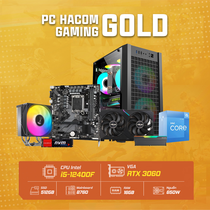 PC Vi tính A – Z GOLD 050 ( Intel 12400F / VGA RTX 3060 ) BUNDLE ERGONOMIC