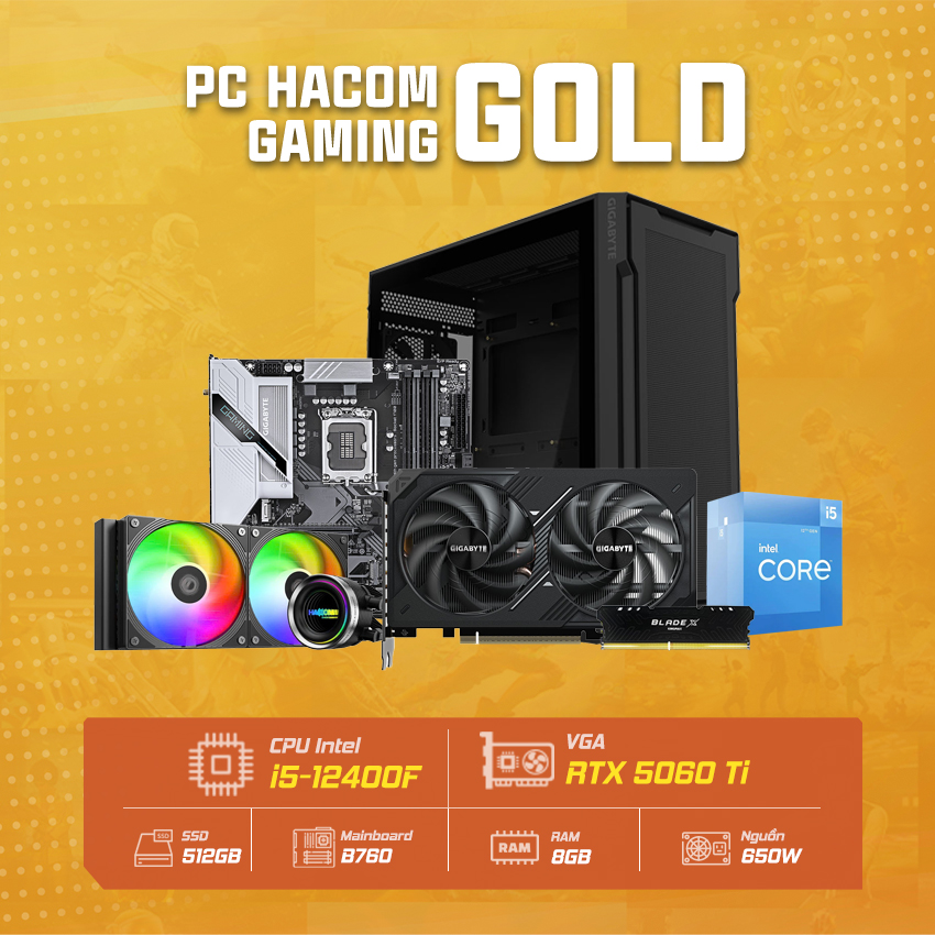 PC Vi tính A – Z GOLD 056 ( Intel i5 12400F / VGA RTX 5060 Ti ) POWERED BY GIGABYTE