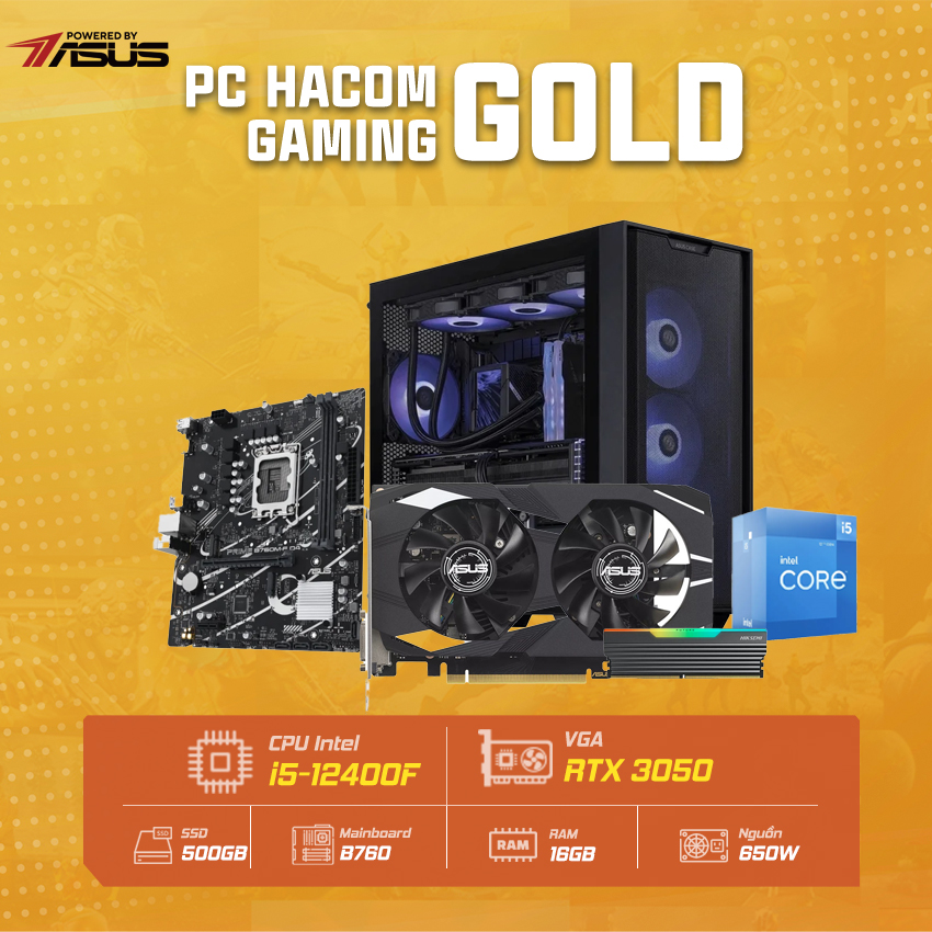 PC Vi tính A – Z GOLD PRO 044 ( Intel i5 12400F/ VGA RTX 3050 ) POWERED BY ASUS