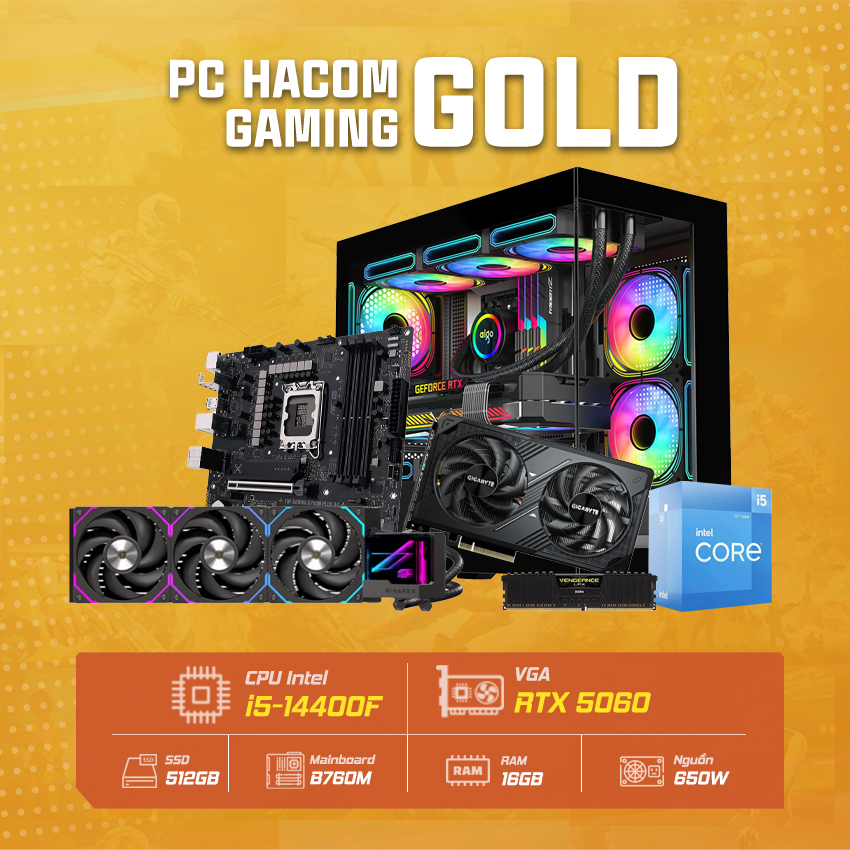 PC Vi tính A – Z GOLD PRO 047 ( Intel i5 14400F / VGA RTX 5060 )