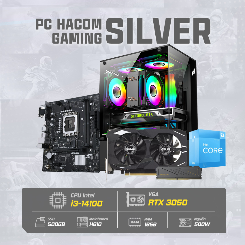 PC Vi tính A – Z SILVER PRO 014 ( Intel i3 14100 / VGA RTX 3050 )