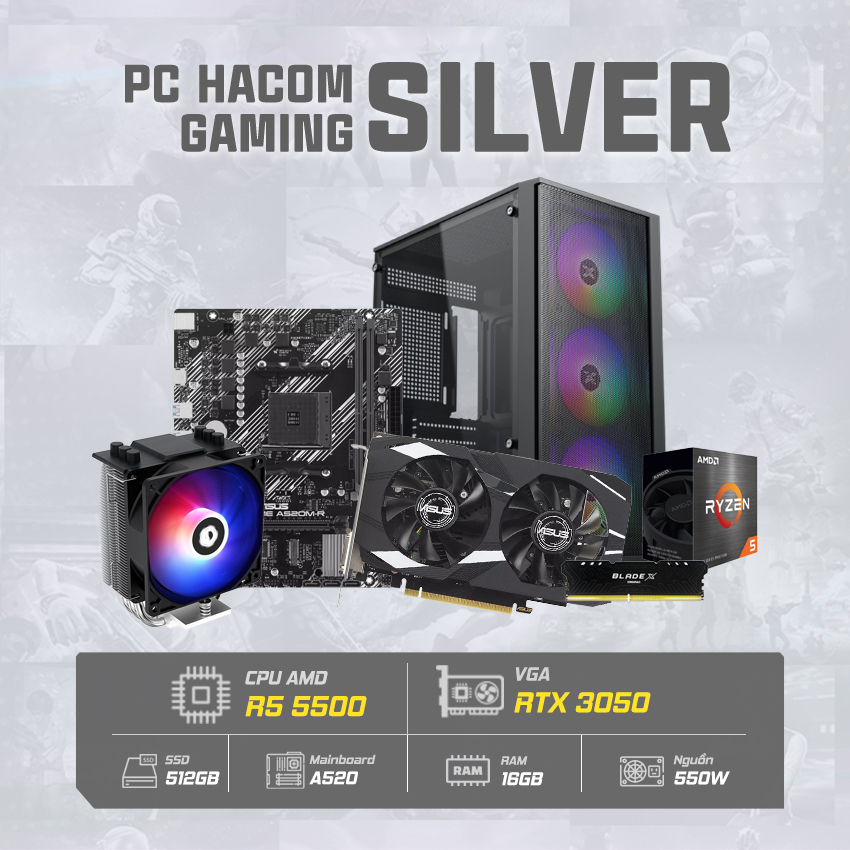 PC Vi tính A – Z SILVER PRO 030 ( Ryzen 5 5500 / VGA RTX 3050 )