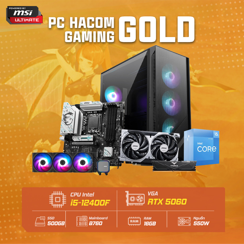 PC Vi tính A – Z GOLD 075 PRO ( Intel 12400F / VGA RTX 5060 ) POWERED BY MSI