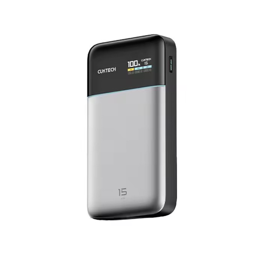 Pin dự phòng Cuktech 15 Air có màn hình Led 15000mAh 100W PB150S màu xám (CKPB150SCNGR)
