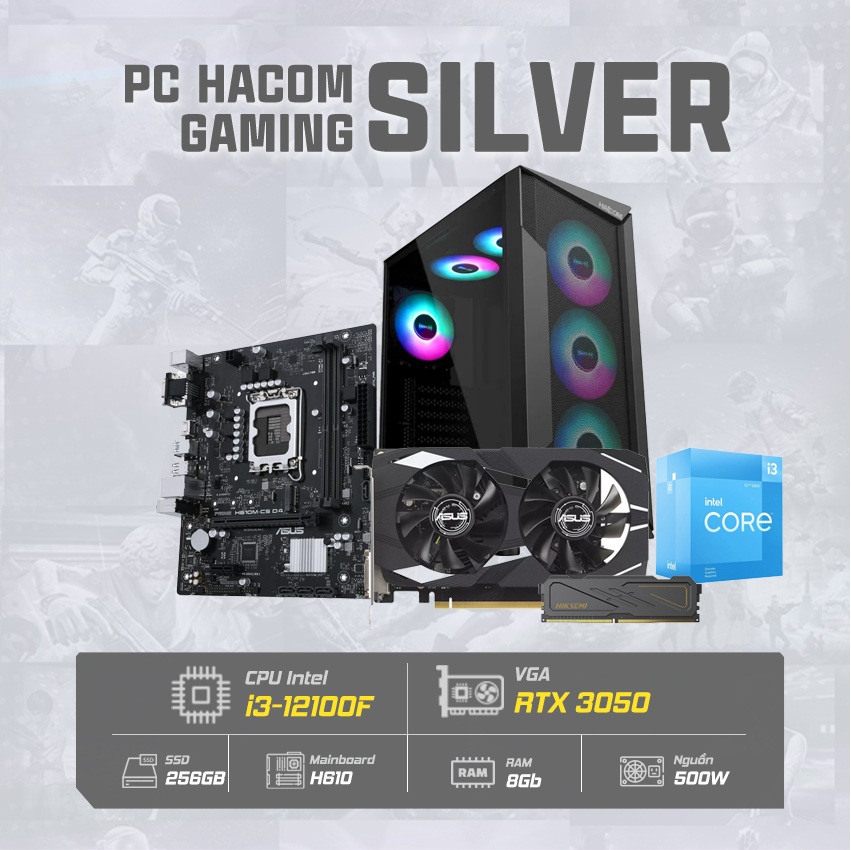 PC Vi tính A – Z SILVER PRO 014 ( Intel i3 12100F / VGA RTX 3050 ) BUNDLE