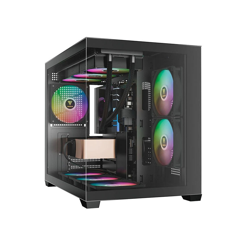 Vỏ Case GAMDIAS AURA GC10M V2 ARGB BLACK (mATX/3 fan/BTF)