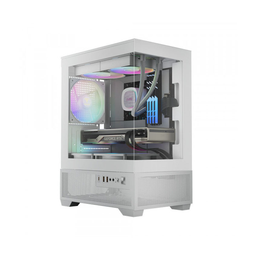 Vỏ Case GAMDIAS AURA GC9M Elite ARGB WHITE (mATX/3 fan)