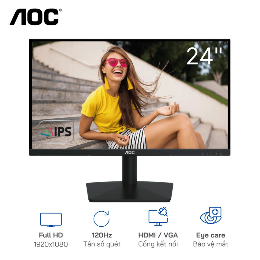 Màn hình máy tính AOC 24B15H3/71 24in, IPS, FHD, 120hz – Lựa chọn lý tưởng cho build PC gaming